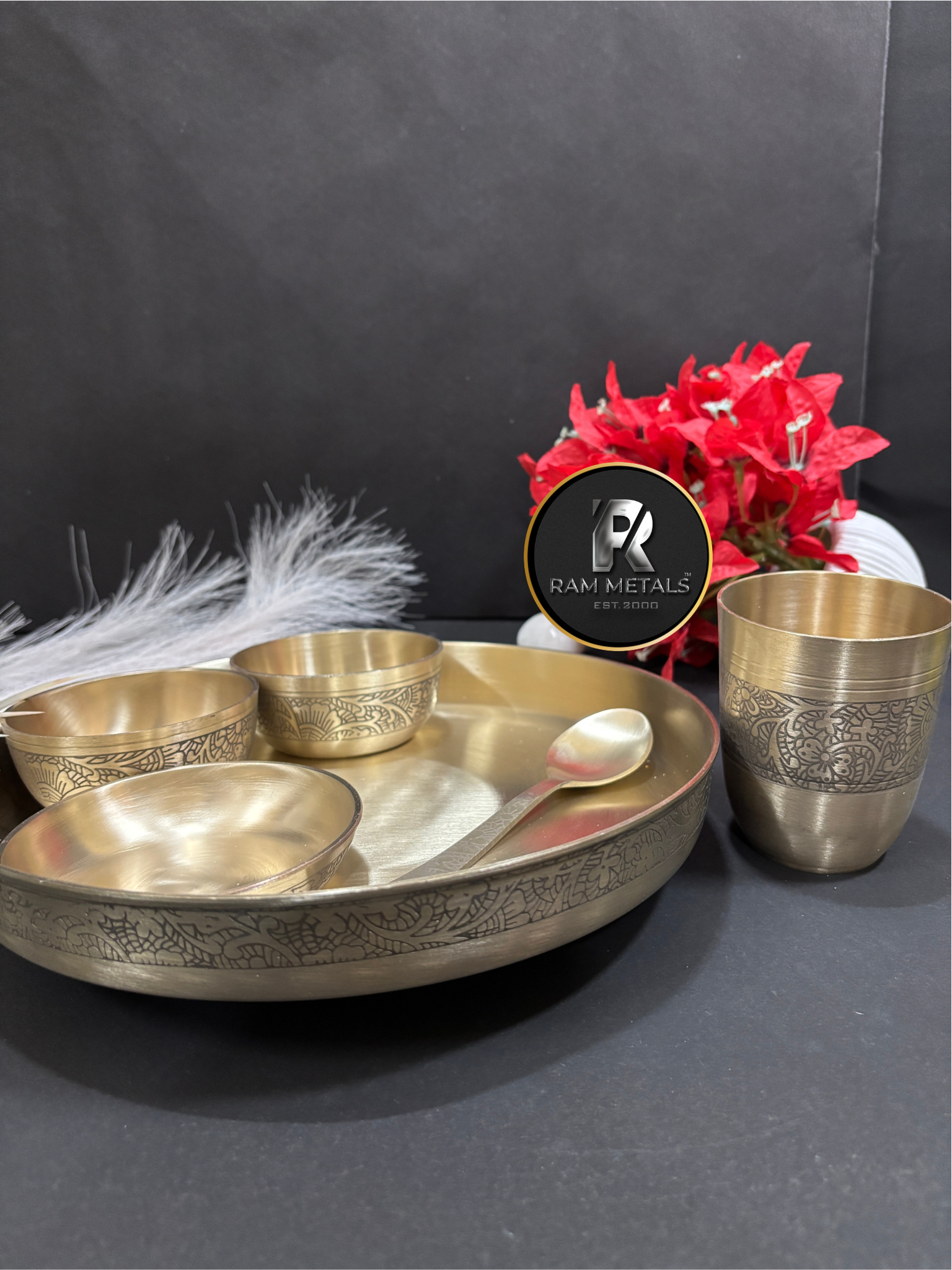 Premium Bronze Etching Thali Set (Kansa Dinner Set) - Handcrafted Manufacturer, Supplier, Wholesaler & Exporter in India